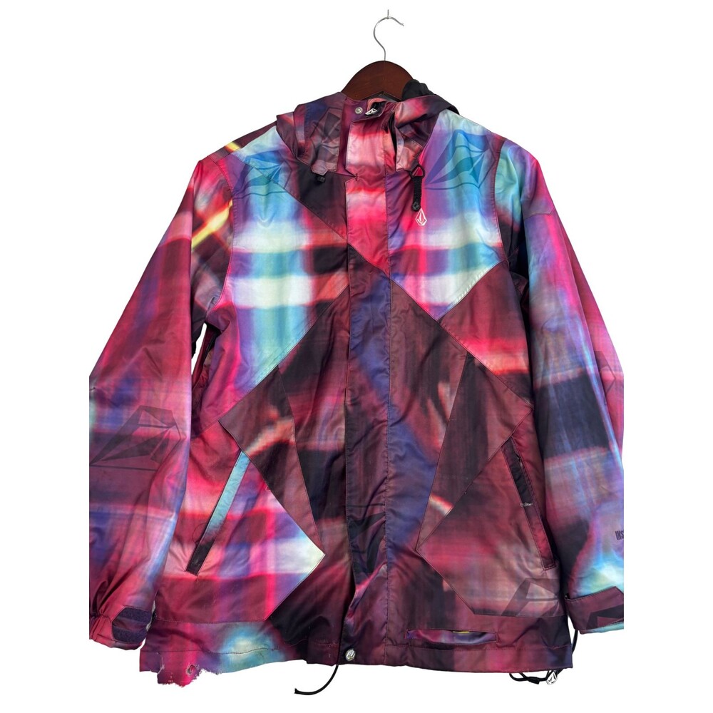 Volcom Nimbus 15K Snowboard Ski Jacket Size M Multicolor Plaid Hooded